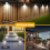 (4 Pcs, Cool white) Solar Fence Lights Outdoor Wall Lights Solar Powered Deck Light 5