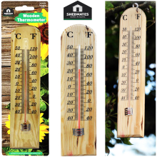 26cm Traditional Wooden Thermometer 10 inch Large Temperature Readings