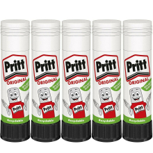 5x Original Pritt 11g Glue Sticks 90% Natural Home School Office Craft