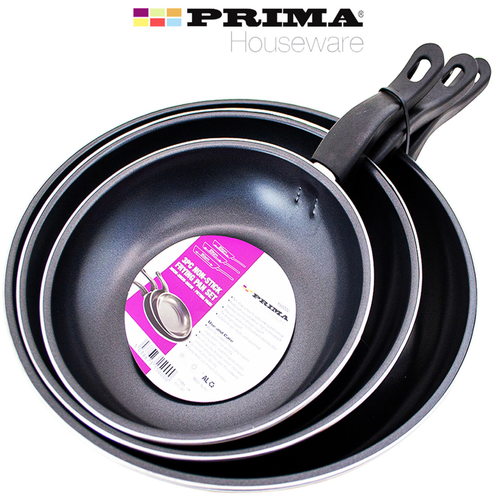 3 Pcs Non Stick Frying PAN Set | 20, 25 & 30 cm | Kitchen COOKWARE UK