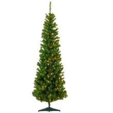 AAMEN Pre Lit Christmas Tree, 1.5M Green Pre-lit Breckenridge Pine Tree