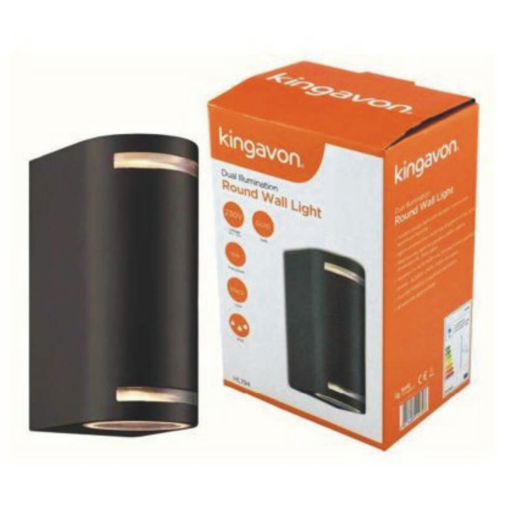 230V NEW Kingavon Black Illumination Round Security Wall Light