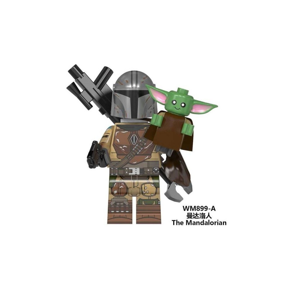 Custom Star Wars Mandalorian and Baby Yoda Minifigure Fit Lego