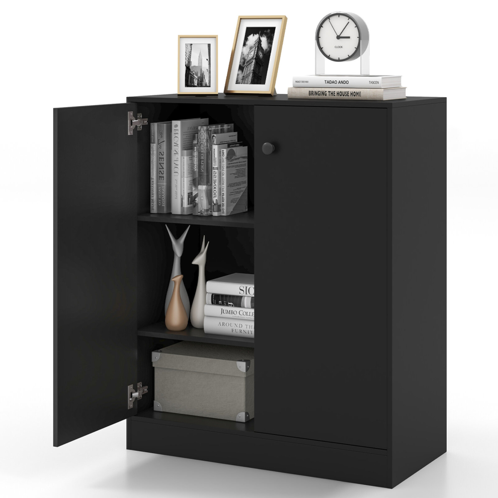 2-Door Storage Cabinet Modern Accent Cabinet Storage Organizer