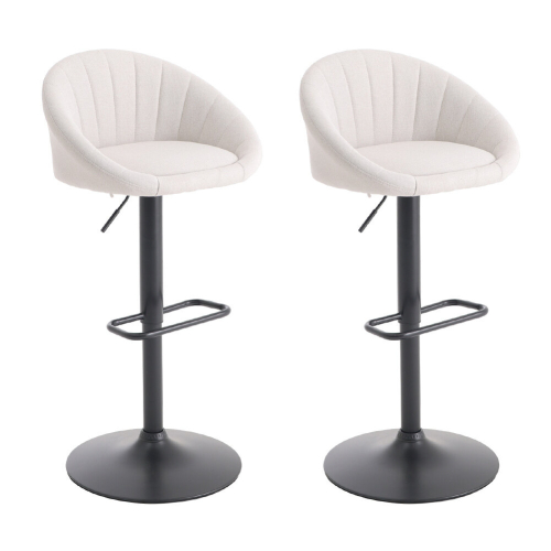 Living And Home (Beige) 2 Set Chic Swivel Breakfast Bar Stools 2