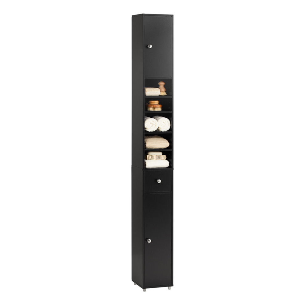 SoBuy BZR34-SCH, Bathroom Tall Cabinet Bathroom Cabinet Storage,Black