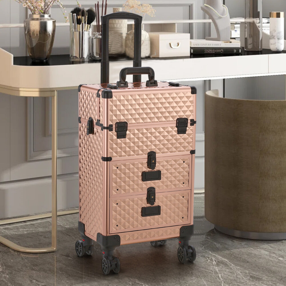 3 in 1 Large Cosmetic Trolley Case on Wheels