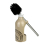 (Beige) Toilet Brush and Holder Ceramic Bathroom 3