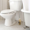 (Beige) Toilet Brush and Holder Ceramic Bathroom 7
