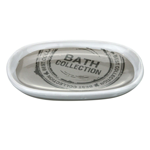 (Grey) Soap Dish Ceramic Bathroom Shower Soap Holder