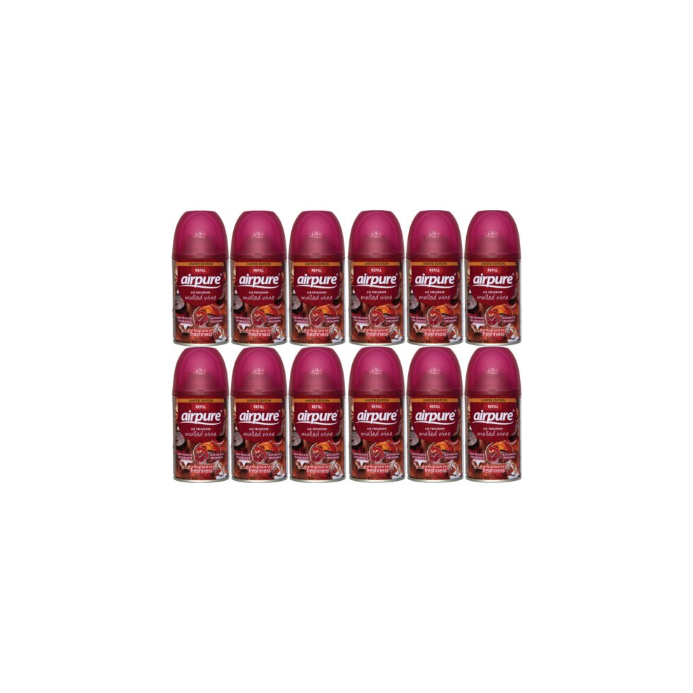 12XAIRPURE Air-O-Matic Air Freshener Refill, 250ml Mulled Wine