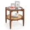 Costway 2-Tier Round Side Table Glass Top End Accent Coffee Table W/ Storage Shelf 1