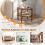 Costway 2-Tier Round Side Table Glass Top End Accent Coffee Table W/ Storage Shelf 4