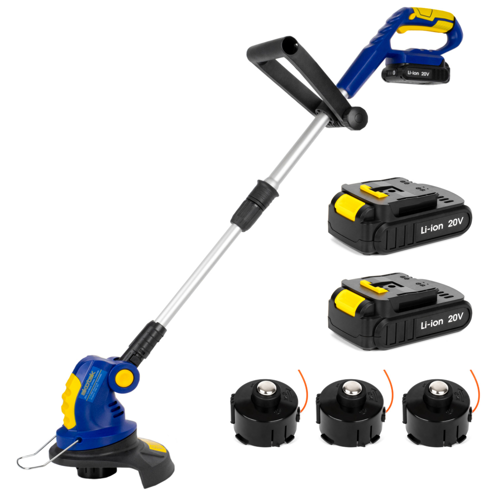 Skotek 18V Cordless Garden Grass Strimmer Electric 2 Batteries & Spools