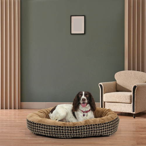 Large Dog bed with Orthopaedic Fleece Lining Brown 1