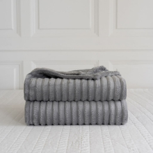 (Double 150x200cm , Charcoal) Luxury Fleece Chunky Cord Throw Warm Sofa Blanket