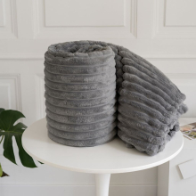 (King 200x240cm, Charcoal) Luxury Fleece Chunky Cord Throw Warm Sofa Blanket