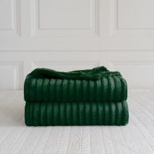 (Double 150x200cm , Emerald) Luxury Fleece Chunky Cord Throw Warm Sofa Blanket