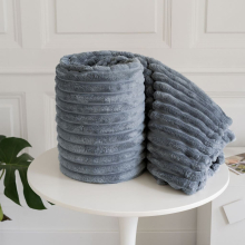 (King 200x240cm, Silver) Luxury Fleece Chunky Cord Throw Warm Sofa Blanket