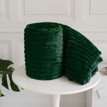 (King 200x240cm, Emerald) Luxury Fleece Chunky Cord Throw Warm Sofa Blanket