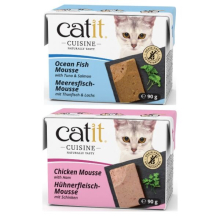 (Tuna & Salmon, Single) Catit Cuisine Mousse Wet Cat Food Ideal for Senior