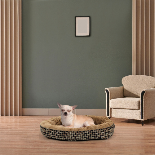 Small Dog bed with Orthopaedic Fleece Lining Brown 2