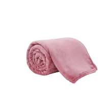 (Double 150x200cm, Blush Pink) Luxury Plain Fleece Hug Snug Blanket Lightweight
