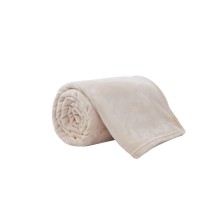 (Double 150x200cm, Mink) Luxury Plain Fleece Hug Snug Blanket Lightweight