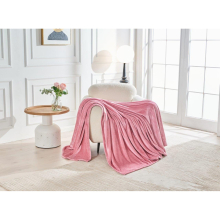 (King 200x240cm, Blush Pink) Luxury Plain Fleece Hug Snug Blanket Lightweight