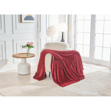 (King 200x240cm, Burgundy) Luxury Plain Fleece Hug Snug Blanket Lightweight