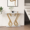 Casart 100cm Modern Console Table Faux Marble Entryway Table Narrow Accent Desk 5