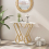 Casart 100cm Modern Console Table Faux Marble Entryway Table Narrow Accent Desk 4