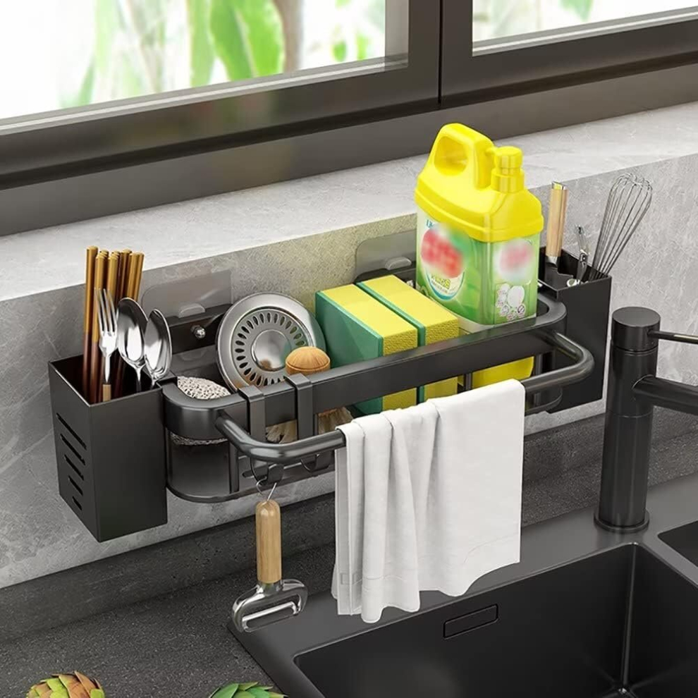 Sink Organiser, Hanging Sponge Holder Stainless Steel Cutlery Rack