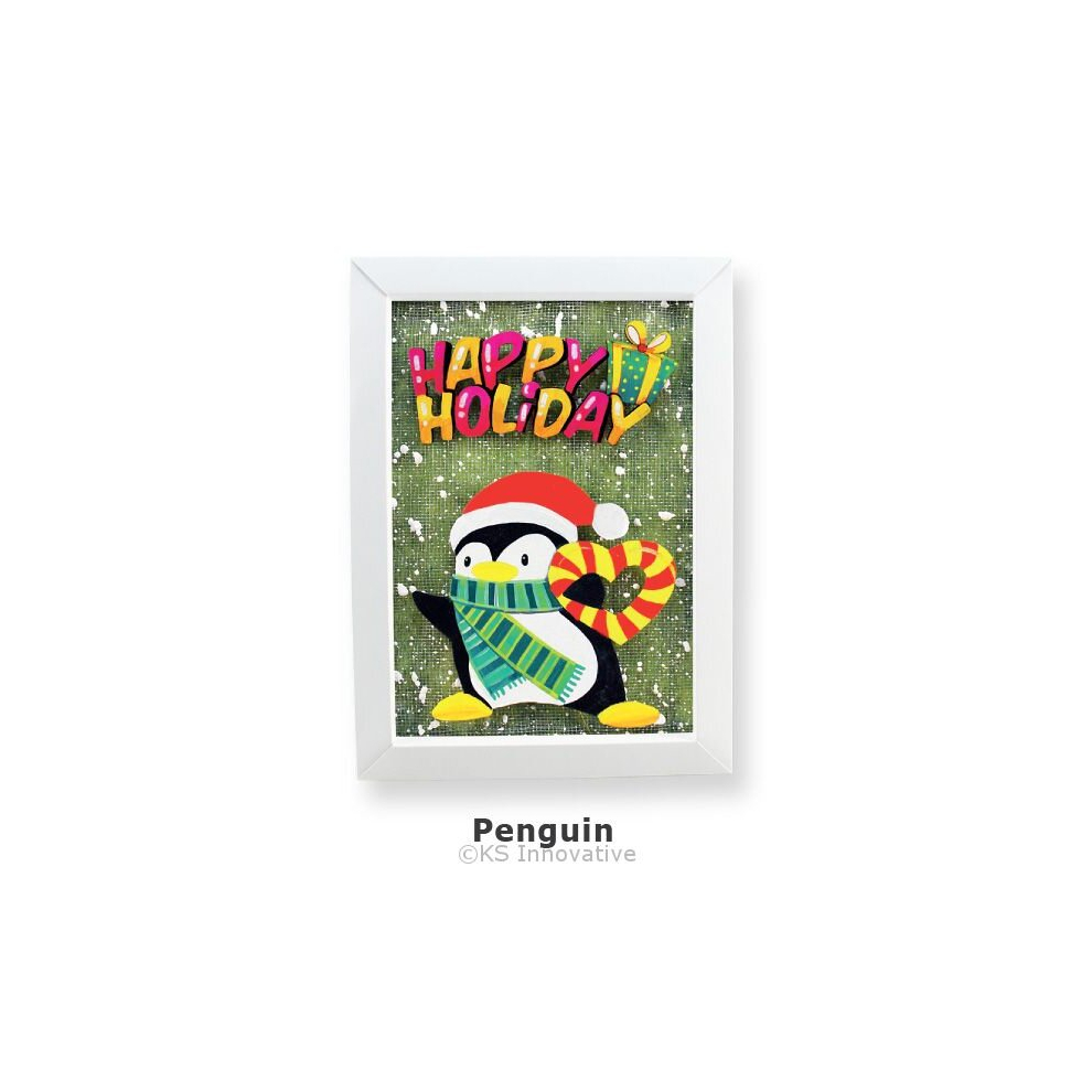 Ks Workshop (Penguin) Wooden Christmas Photo Frame