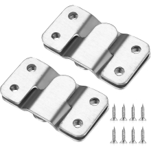 4 Pieces Flush Concealed Mount Bracket, Heavy Duty Flush Mount Headboard Hanging Wall Interlocking Brackets, Stainless Steel Z Clip Bracket For Photos