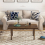 Costway Modern Coffee Table Accent Center Tea Table Cocktail Table with Slatted Tabletop 9