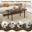 Costway Modern Coffee Table Accent Center Tea Table Cocktail Table with Slatted Tabletop 4