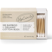 UpCircle Bamboo Cotton Buds - 200 Pieces - Biodegradable, Sustainable, Plastic-Free, Fully Recyclable Ear Buds - A Staple For Any Bathroom