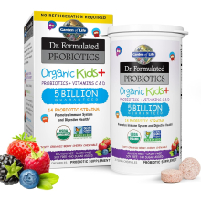 Garden of Life Dr. Formulated Probiotics Organic Kids+ Plus Vitamin C & D - Berry Cherry - Immune & Digestive Health Supplement 30 Chewables
