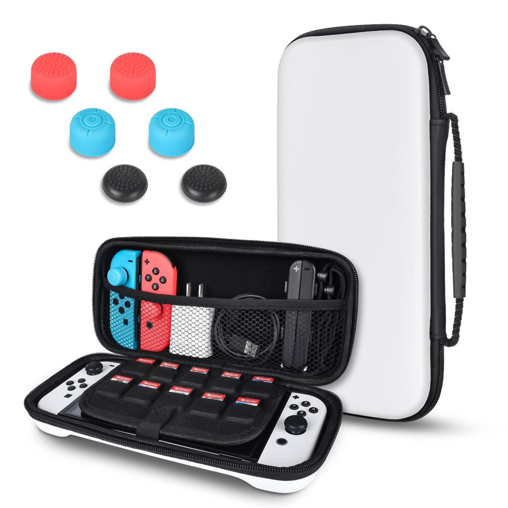 (White) Carrying Case For Nintendo Switch Oled Console White 6954372952570