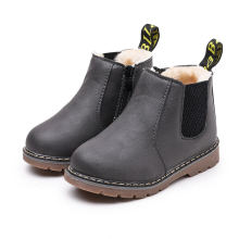 (  Grey+Fur Lined,   UK 13 Kids(EU Size 33)) Kids Ankle Boots Boys Girls Winter Warm Snow Boots Chelsea Fur Lined Shoes