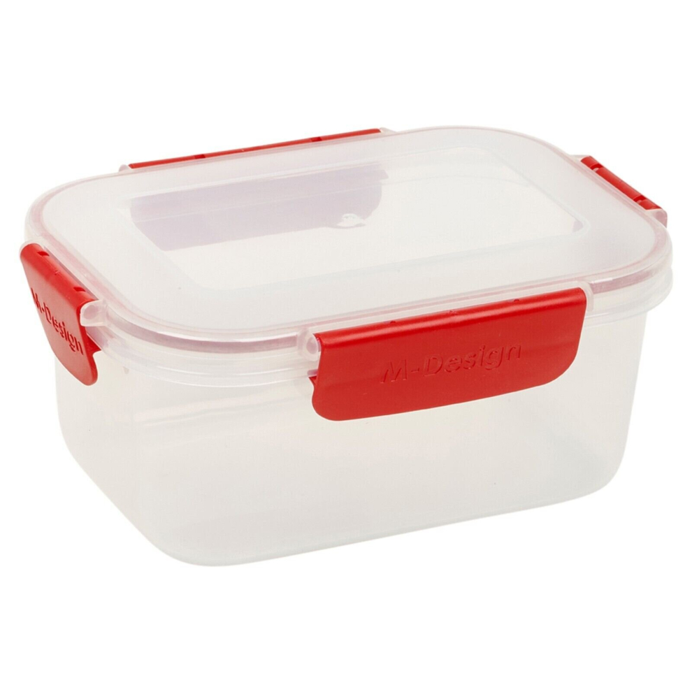 (1100ml,  Red) Food Plastic Storage Container Airtight Seal Clip 'N' Lock Lid Dishwasher Safe