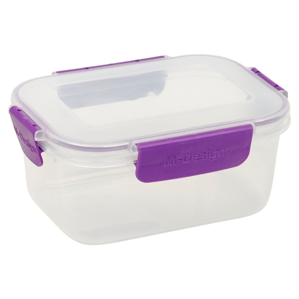 (1100ml,  Purple) Food Plastic Storage Container Airtight Seal Clip 'N' Lock Lid Dishwasher Safe