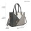 (Grey) Leather Look Geometric Ombre Handbag 6
