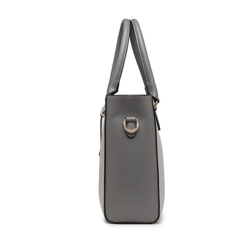 Miss Lulu (Grey) MISS LULU Leather Look Geometric Ombre Handbag 2