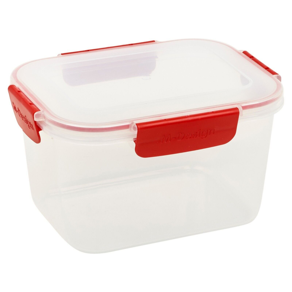 Urbn-Chef (2300Ml, ) Food Plastic Storage Container Airtight Seal Clip 'N' Lock Lid Dishwasher Safe Red