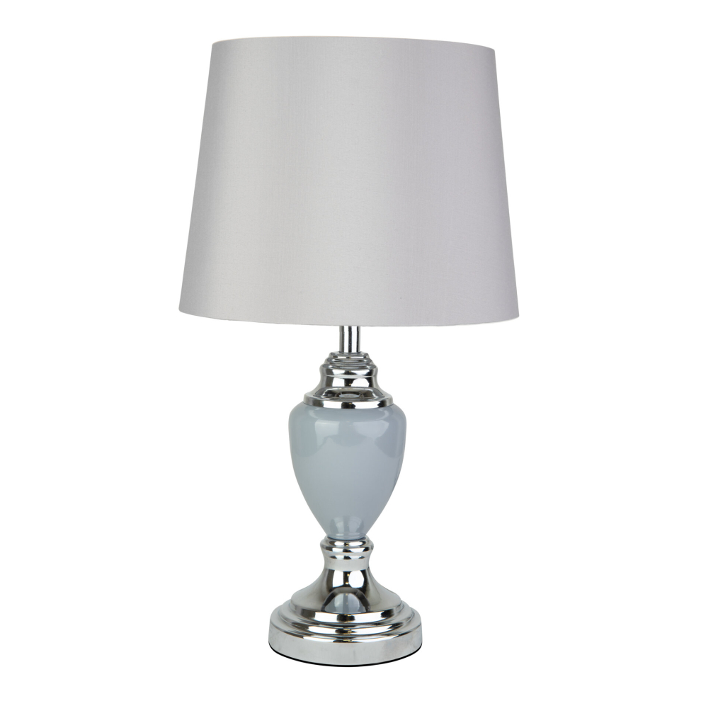 Hepburn Small Ceramic Table Lamp with Matching Shade - Modern Grey