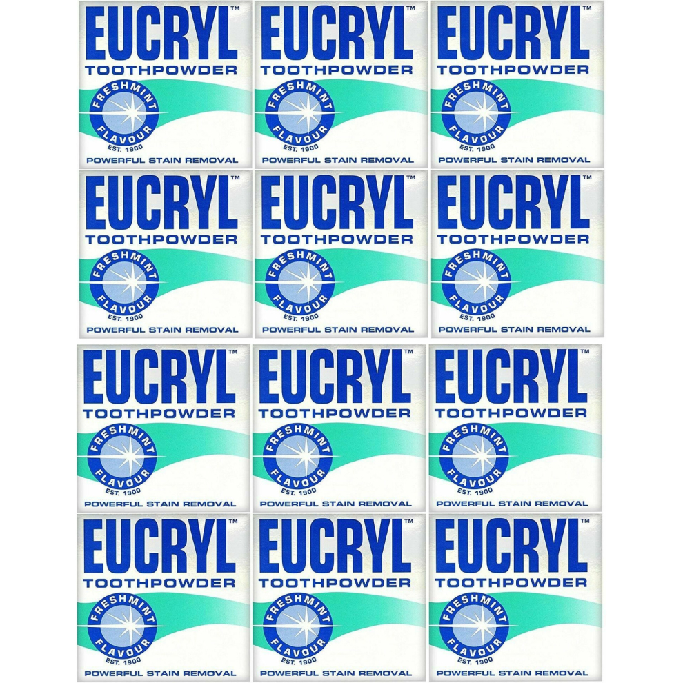 12 x Eucryl Toothpowder, Freshmint, 50g