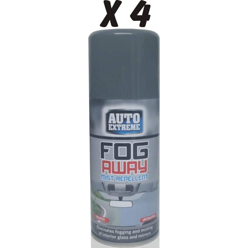 Auto Extreme Clear 4 X 200Ml Fog Mist Repellent Car Windscreen Glass Mirror Spray