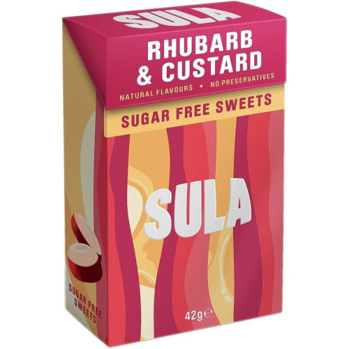3 x Sula Rhubarb and Custard Sweets 42 g 1